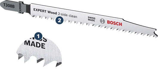 Lưỡi cưa lọng Bosch Expert Wood 2 mặt làm sạch.