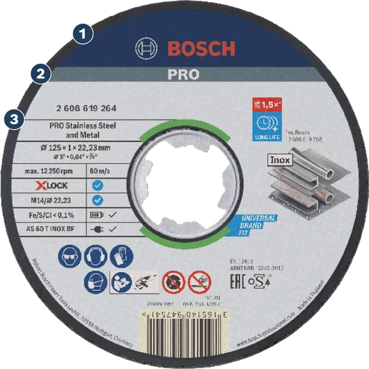 Đĩa cắt kim loại và thép không gỉ Bosch PRO.