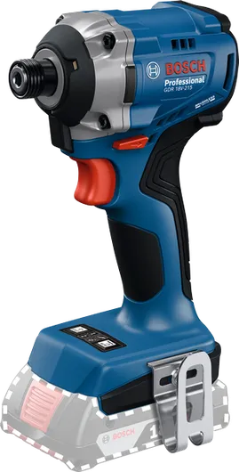 Máy vặn vít dùng pin Bosch GDR 18V-215 có đầu kẹp mũi khoan dài.