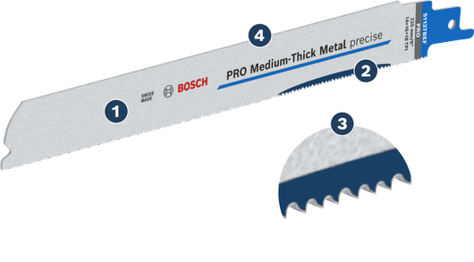 Lưỡi cưa lọng chính xác bằng kim loại dày trung bình Bosch PRO.