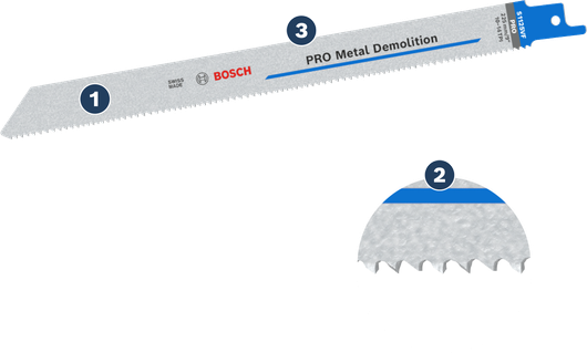 Lưỡi cưa lọng Bosch PRO Metal Demolition dùng để cắt kim loại.