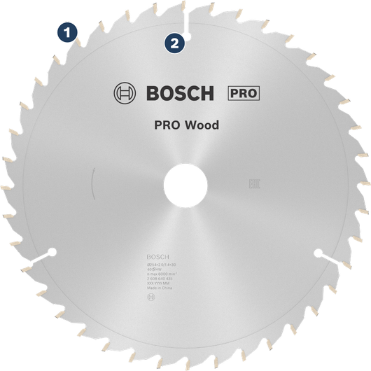 Lưỡi cưa tròn Bosch PRO Wood dùng để cắt gỗ.