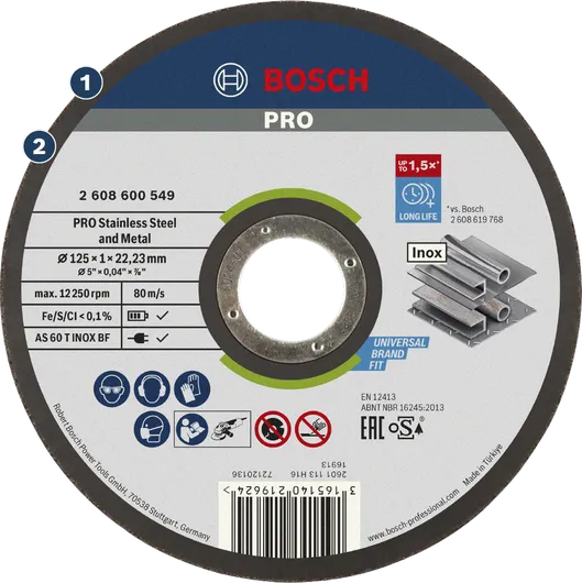 Đĩa cắt Bosch PRO dành cho thép không gỉ và kim loại.