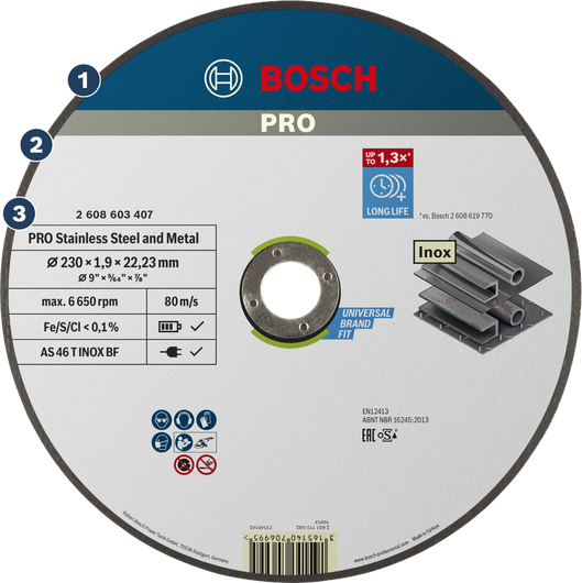 Đĩa cắt kim loại và thép không gỉ Bosch PRO.