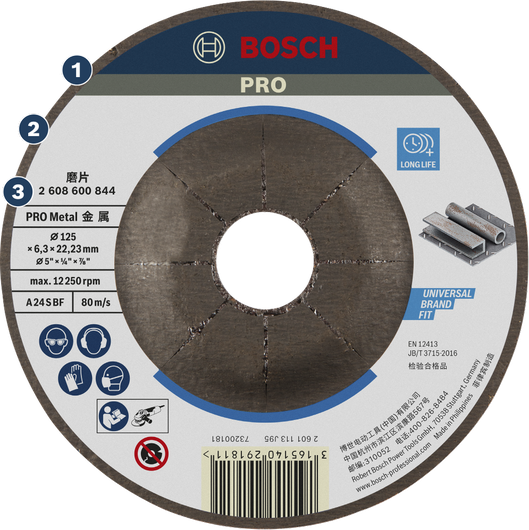 Đĩa cắt kim loại Bosch PRO cho thời gian sử dụng lâu dài.