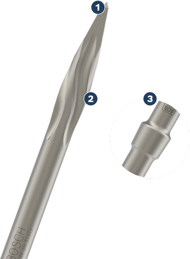 Mũi khoan Bosch SDS plus-5X có đầu cacbua.