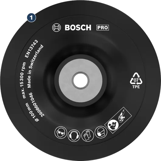 Tấm lót mềm Bosch PRO 100 mm dành cho máy mài góc.