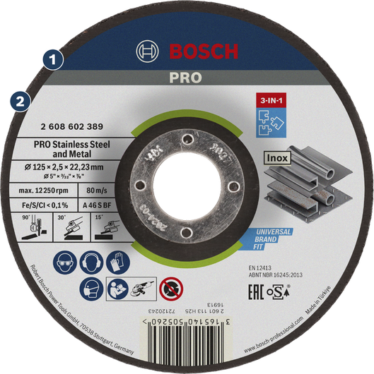 Đĩa cắt kim loại và thép không gỉ Bosch PRO.