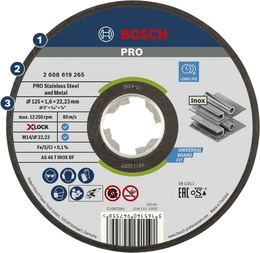 Đĩa cắt kim loại và thép không gỉ Bosch PRO.