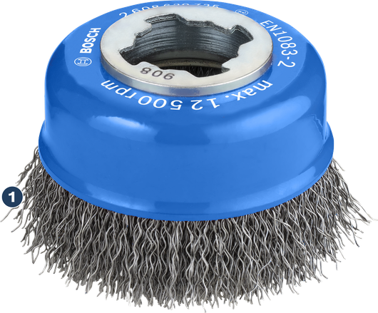 Chổi vệ sinh cốc Bosch PRO Metal clean X-Lock 75 mm dành cho máy xay.