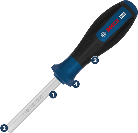 Bộ tua vít Bosch PRO với tay cầm tiện dụng.
