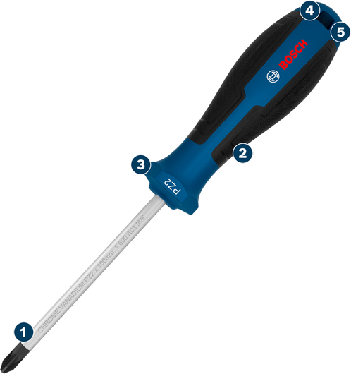 Tua vít Bosch PH2 với tay cầm tiện dụng.