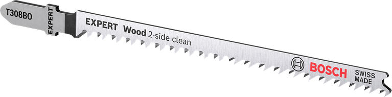 Lưỡi cưa lọng Bosch Expert T308B0 để cắt gỗ sạch sẽ.