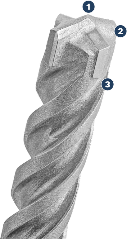 Mũi khoan Bosch SDS plus-5X có đầu cắt đa năng.