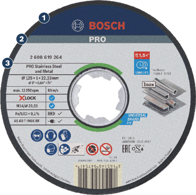 Đĩa cắt kim loại và thép không gỉ Bosch PRO.