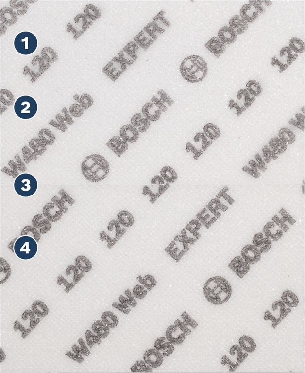 Miếng bọt biển chà nhám Bosch EXPERT W480 có độ nhám 120.