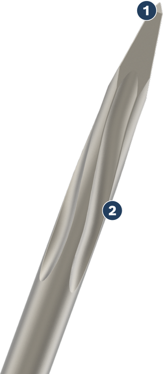 Đục Bosch SPIDER có đầu nhọn để phá dỡ.