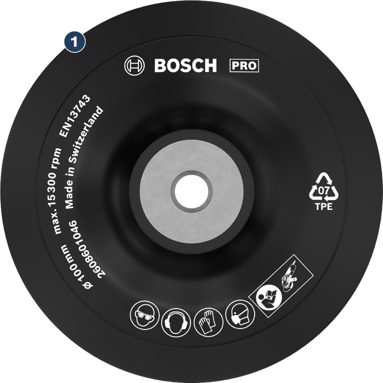 Tấm lót Bosch PRO Backing Pad Soft 100 mm dành cho máy mài góc.