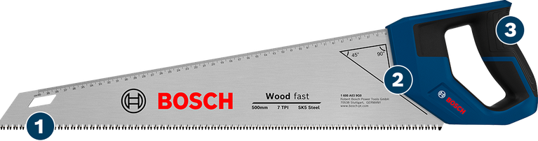 Cưa tay Bosch Wood Fast giúp cắt gỗ nhanh chóng.