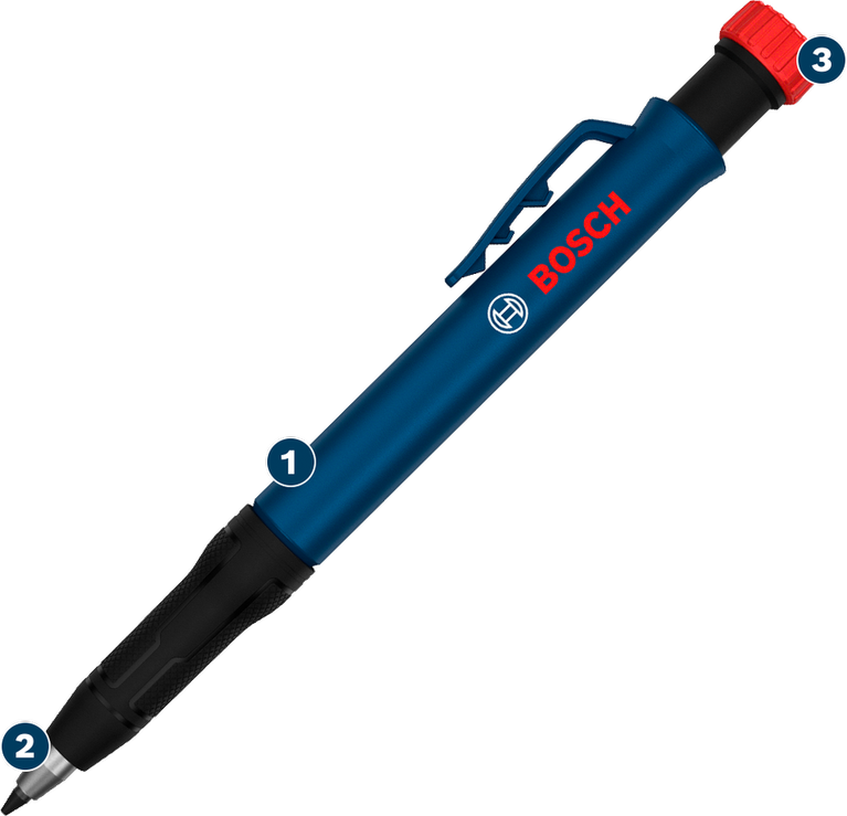 Bút chì cơ Bosch lỗ sâu, ngòi HB 2.8 mm.