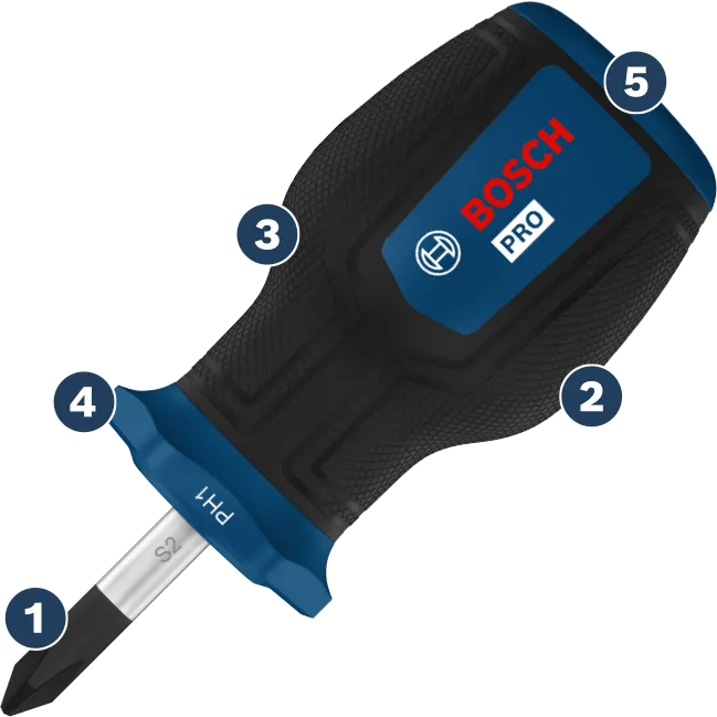 Tua vít Bosch PH1 Pro với tay cầm tiện dụng.