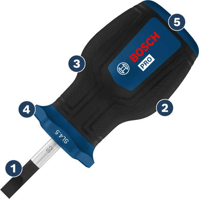 Tua vít Bosch Pro SL4.5 với tay cầm tiện dụng.