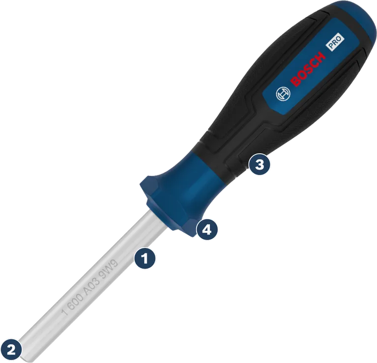 Bộ tua vít Bosch PRO với tay cầm tiện dụng.