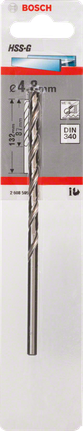 Mũi khoan kim loại HSS-G, DIN 340 Mũi khoan kim loại Bosch 4,8mm HSS-G DIN 340.