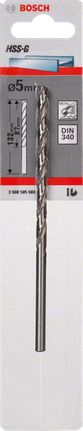 Mũi khoan kim loại HSS-G, DIN 340 Mũi khoan kim loại Bosch 5mm HSS-G.