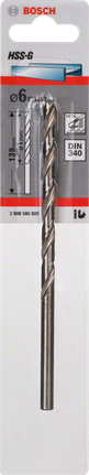 Mũi khoan kim loại HSS-G, DIN 340 Mũi khoan kim loại Bosch 6mm HSS-G.