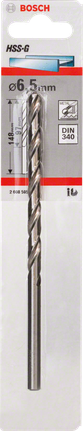 Mũi khoan kim loại HSS-G, DIN 340 Mũi khoan kim loại Bosch 6.5mm HSS-G.