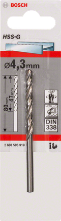 Mũi khoan kim loại Bosch 4.3mm HSS-G.