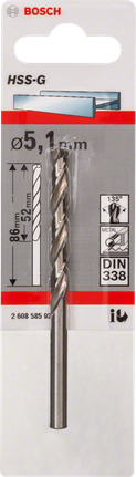 Mũi khoan kim loại Bosch 5,1 mm HSS-G DIN 338.