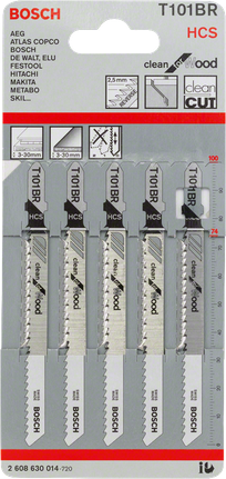 Lưỡi cưa lọng T 101 BR Lưỡi cưa lọng Bosch T101BR để cắt gỗ sạch.