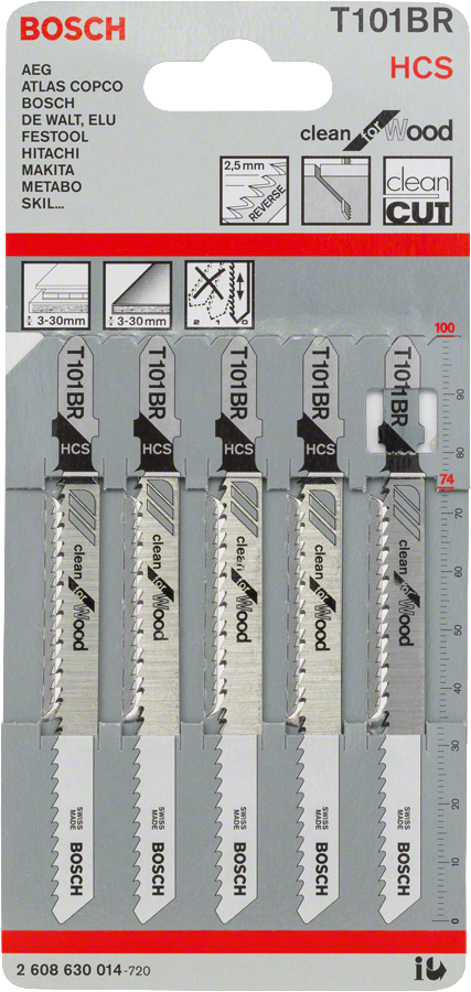 Lưỡi cưa lọng Bosch T 101 BR cho việc cắt gỗ sạch sẽ.