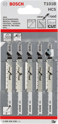Lưỡi cưa lọng Bosch T101B gói 5 chiếc.