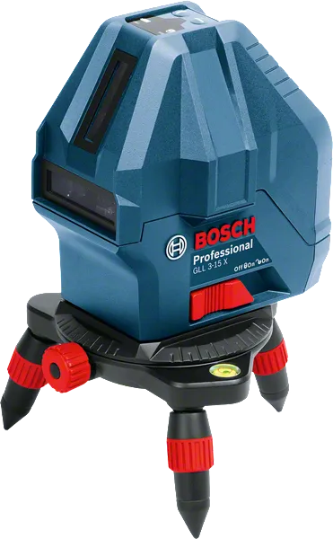 Máy cân bằng laser Bosch GLL 3-15 X có chân đế ba chân.