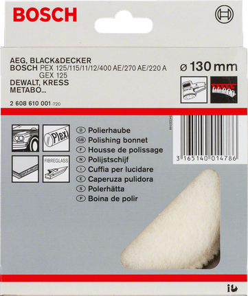 Nắp capo bằng len cừu Bosch 130 mm.