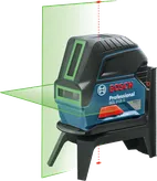 Máy cân bằng laser Bosch GCL 2-15 G có tia sáng màu xanh lá cây.