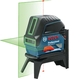 Máy cân bằng laser Bosch GCL 2-15 G có tia sáng màu xanh lá cây.