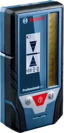 Máy thu laser Bosch LR 7 có màn hình hiển thị và nút điều khiển.