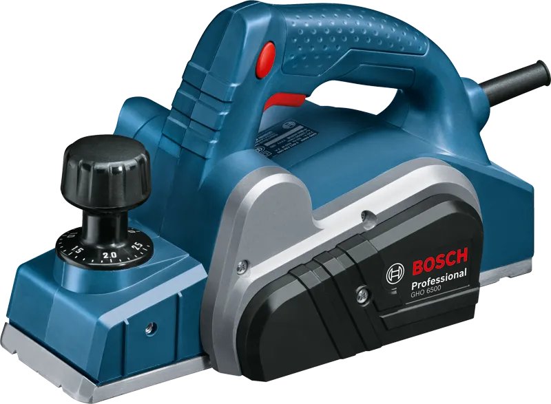 Máy bào Bosch GHO 6500 có núm điều chỉnh độ sâu.