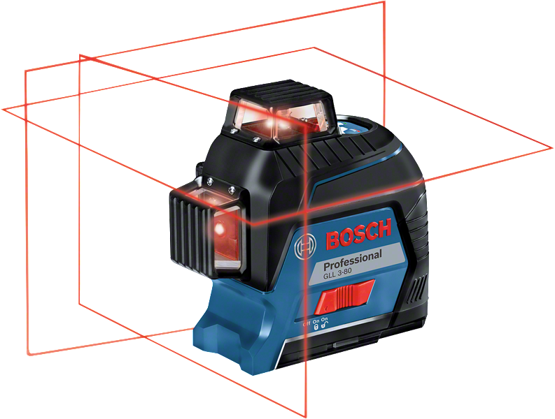 Máy cân bằng laser Bosch GLL 3-80 có khả năng chiếu đường thẳng 360°.