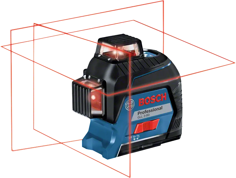 Máy cân bằng laser Bosch GLL 3-80 có khả năng chiếu đường thẳng 360°.