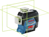 Máy cân bằng laser Bosch GLL 3-80 CG có tia sáng màu xanh lá cây.