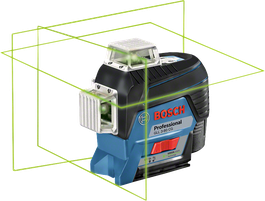 Máy cân bằng laser Bosch GLL 3-80 CG có vạch màu xanh lá cây.