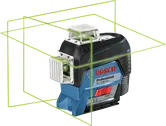 Máy cân bằng laser Bosch GLL 3-80 CG có vạch màu xanh lá cây.