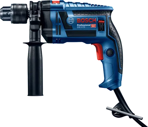 Máy khoan động lực Bosch GSB 13 RE có tay cầm bên hông.