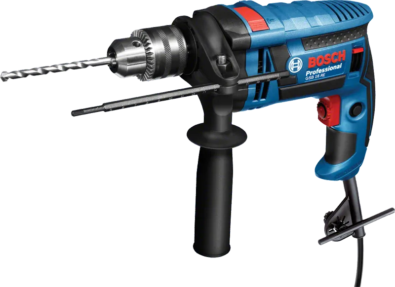 Máy khoan động lực Bosch GSB 16 RE có tay cầm bên hông.