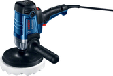Máy đánh bóng Bosch GPO 950 có công suất đầu vào 950W và tay cầm bên hông.